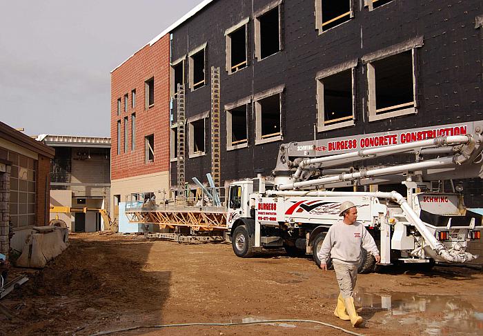 Construction of Cesar E. Chavez Elementary School, Looking West