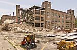 Demolition of Iroquois Middle School, Looking South