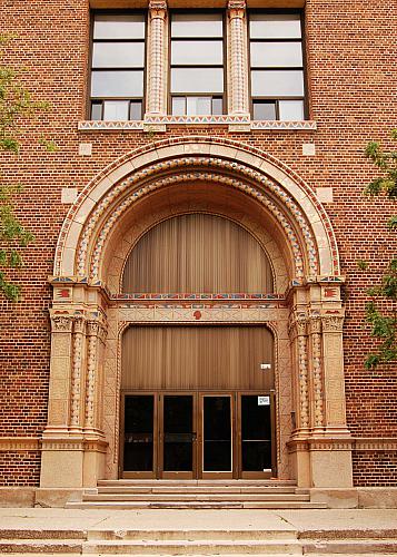 Iroquois Middle School - Main Entrance, Detail