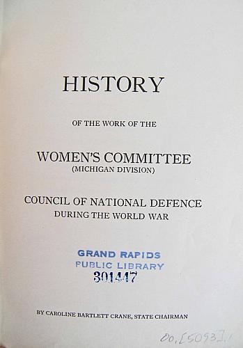 History of the Woman's Committee