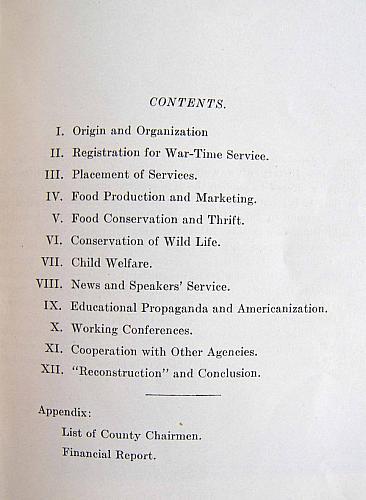 History of the Woman's Committee, Contents