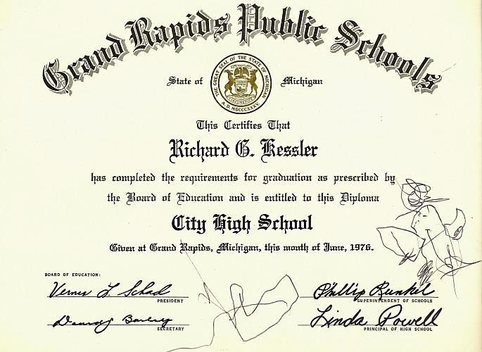 City High School Graduation Certificate