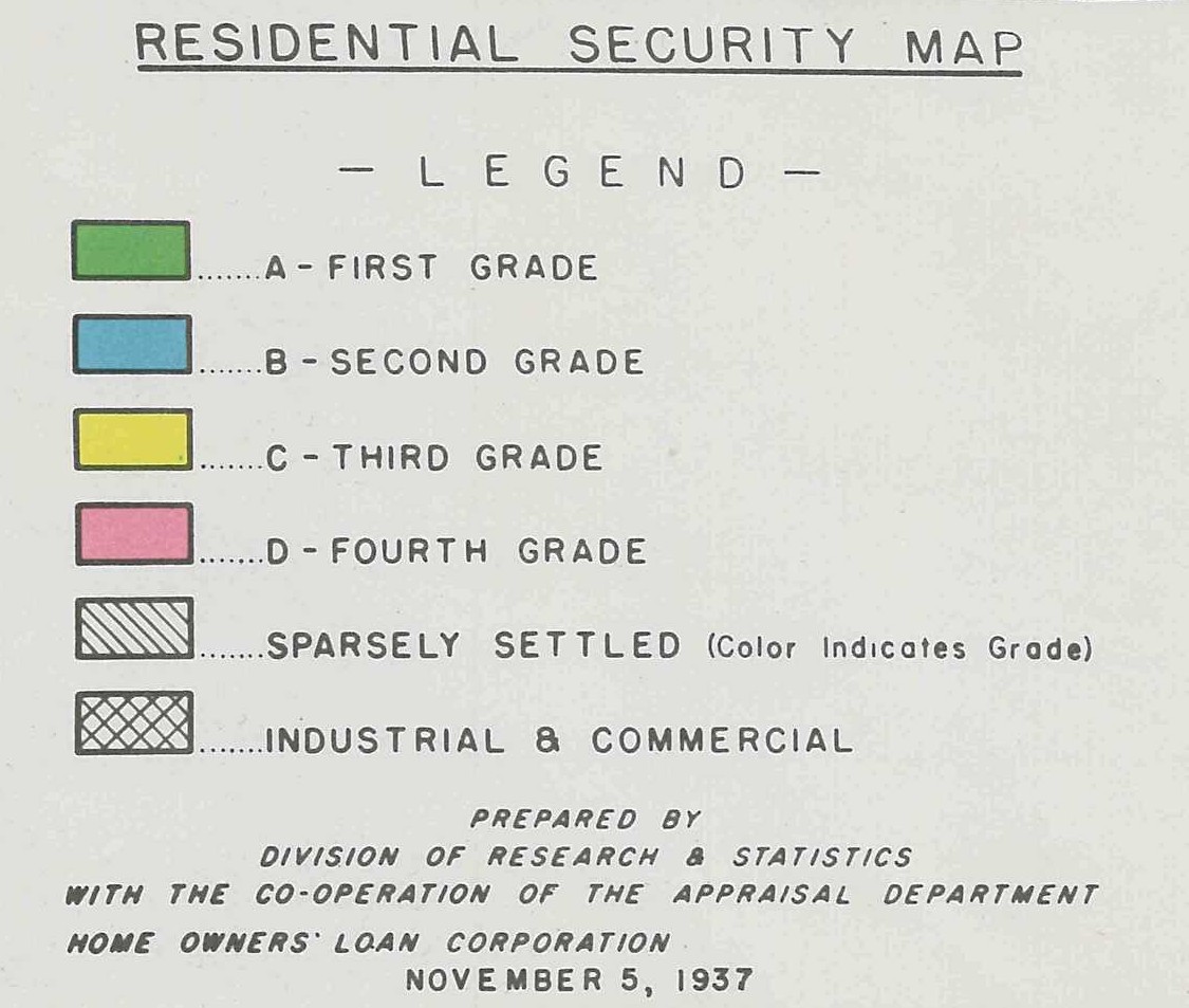 Home Owner's Loan Corporation Map, Legend | History Grand Rapids