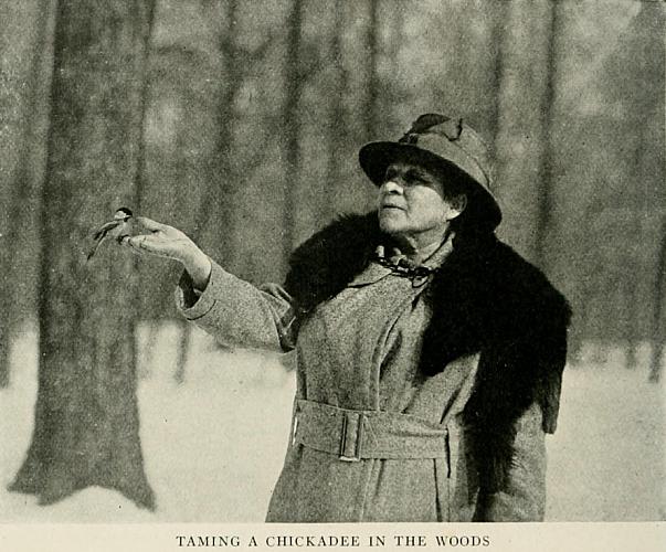 Etta Smith Wilson with Chickadee