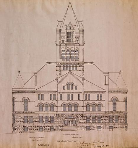Kent County Court House, Elevation on the Alley