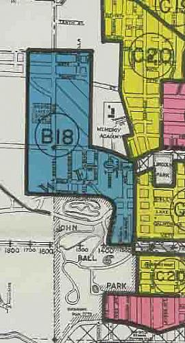 Home Owner's Loan Corporation Map, Section B18