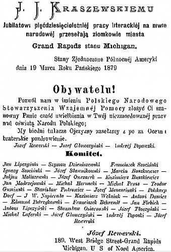 Letter from Grand Rapids to Poland, 1879