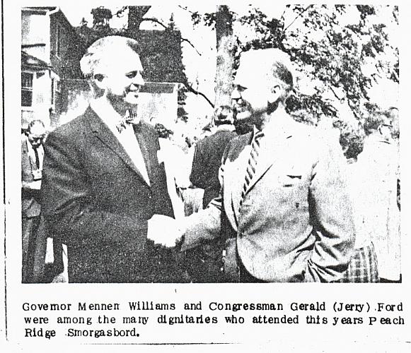 Congresesman Gerald R. Ford and Governor G. Mennen Williams at the Apple Smorgasbord