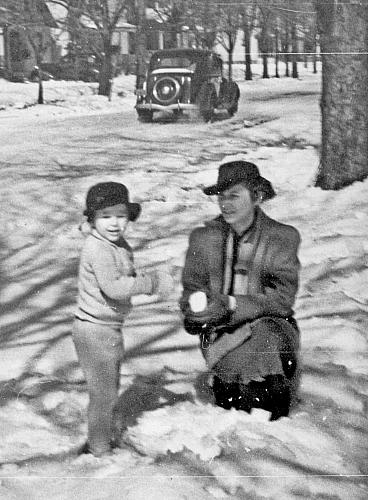 Playing in the snow