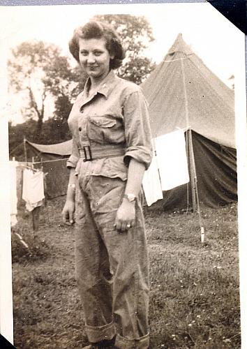 WWII US Army Nurse Joy Lillie in Field Hospital Uniform