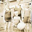 Mother and Daughters in Swim Suits