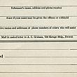 Citizens Complaint Card, Back