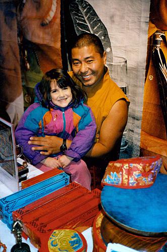 Lauren Bootzin with Tibetan Monk