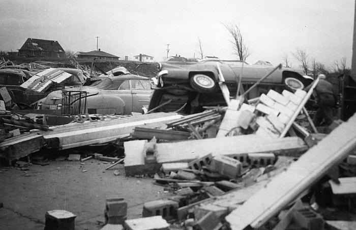 Tornado Tumbles Cars