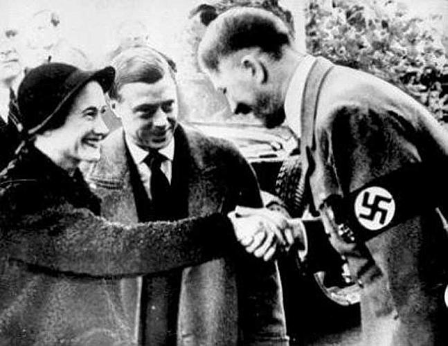 Wallis Simpson and Edward Greeting Hitler