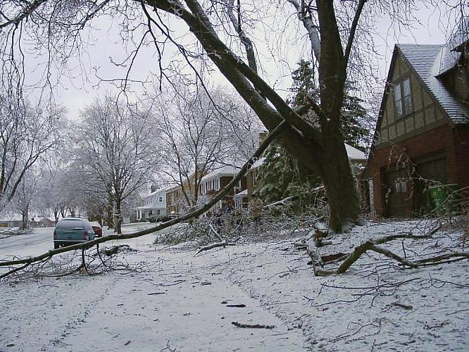 Winter Storm Damage on Pontiac SE