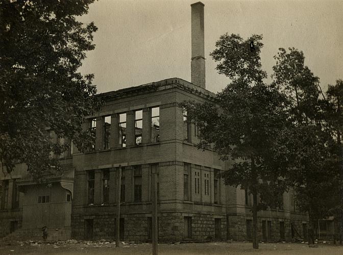 Turner School Fire, Burned Building Shell