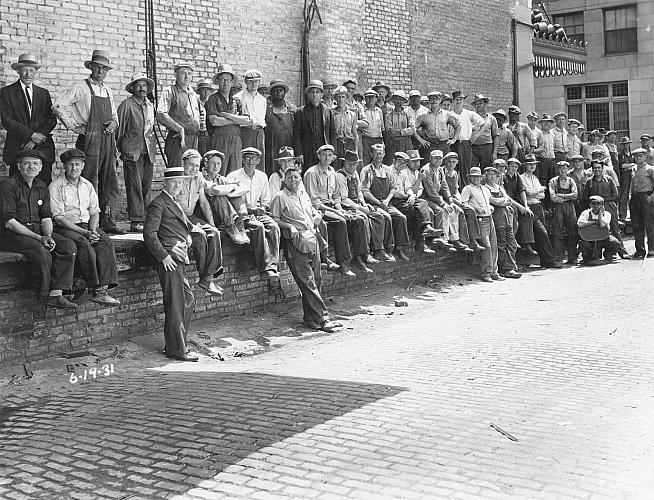 Scrip Workers with City Manager, George W. Welsh