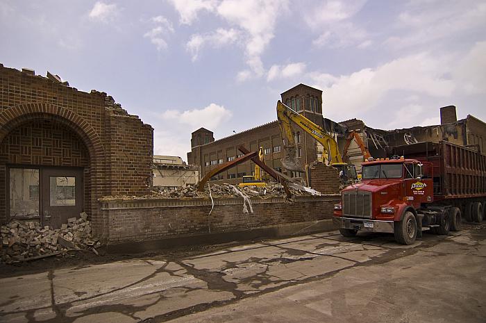 Demolition of Iroquois Middle School, Looking NW