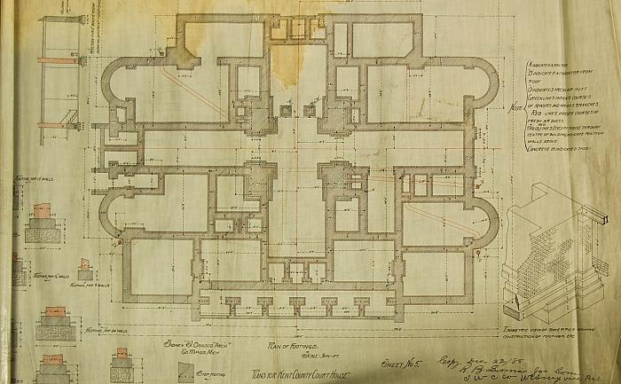 Kent County Court House, Plan of Footings