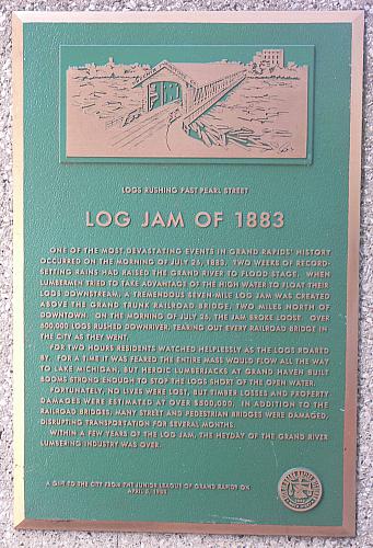 The Log Jam of 1883 Marker